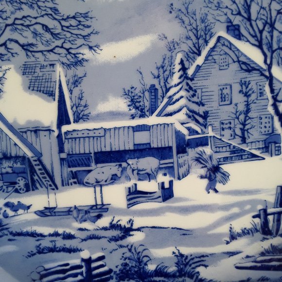 VTG THE FARMER'S HOME WINTER  Decor Plate - Picture 3 of 9